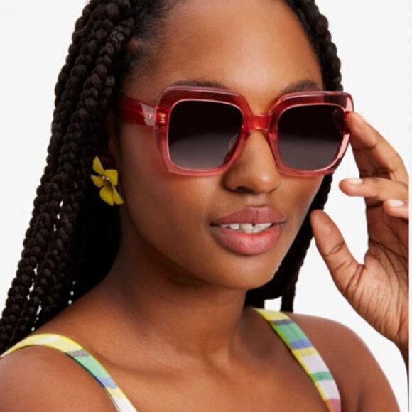 🕶️ New Kate Spade NAOMI/S 0733 HA Sunglasses - Peach Frame, Brown Lenses